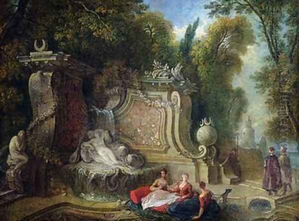 Oriental Garden Oil Painting by Jacques de Lajoue