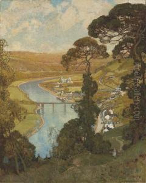 Tintern, Valley Of The Wye Oil Painting by Sir Alfred East