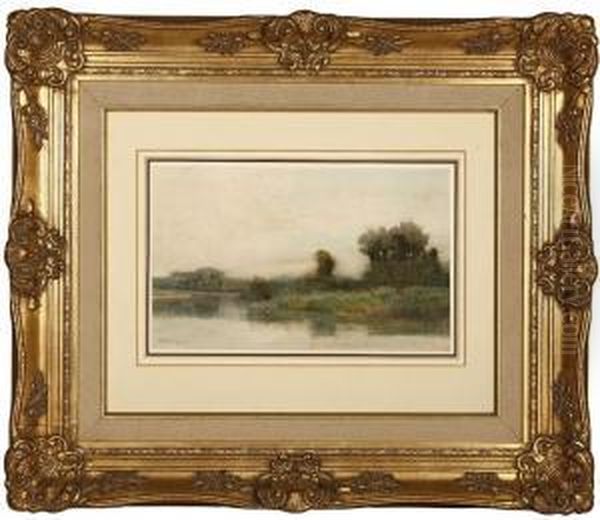 Riverscape Oil Painting by Sir Alfred East