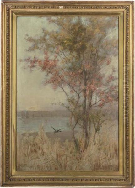 Autumnal Landscape Oil Painting by Sir Alfred East