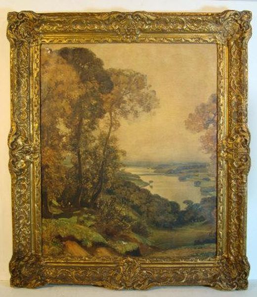 Country Scene Looking Toward Estuary Oil Painting by Sir Alfred East