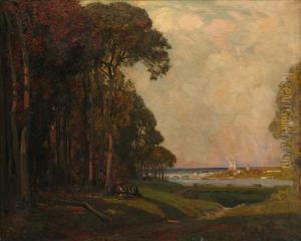 The Medway Oil Painting by Sir Alfred East