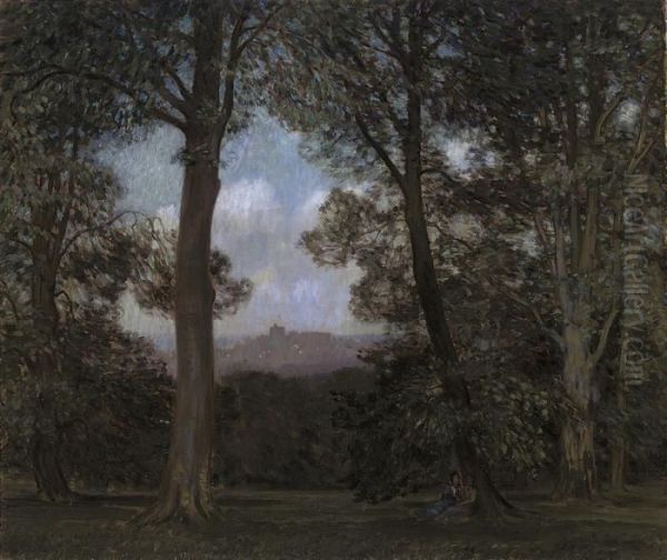 Twilight In Windsor Forest Oil Painting by Sir Alfred East