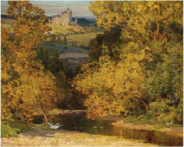 A Castle In Spain Oil Painting by Sir Alfred East