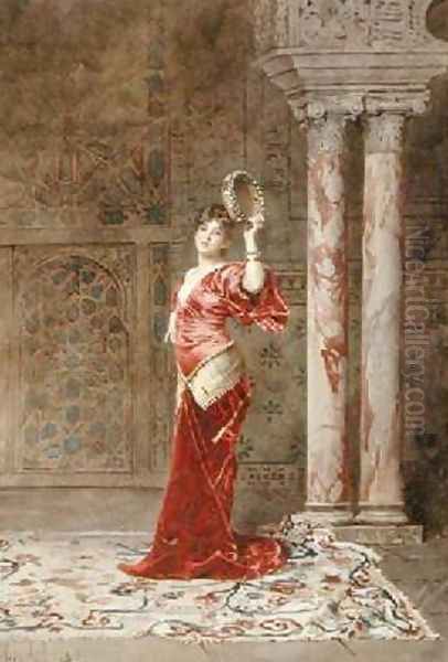 An Eastern Dancer Oil Painting by Louise Leloir