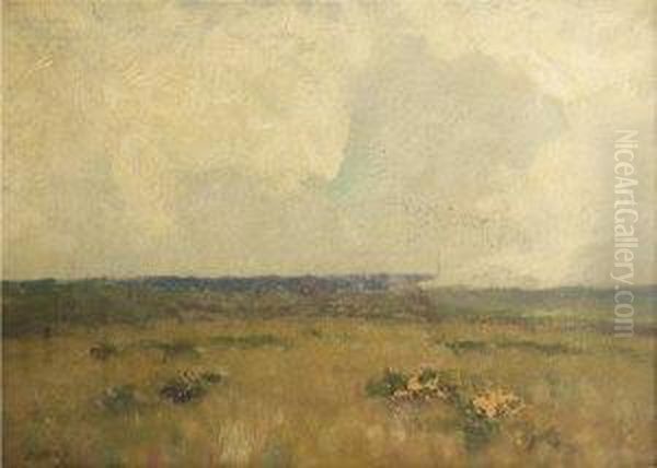 An Open Moorland Landscape Oil Painting by Sir Alfred East