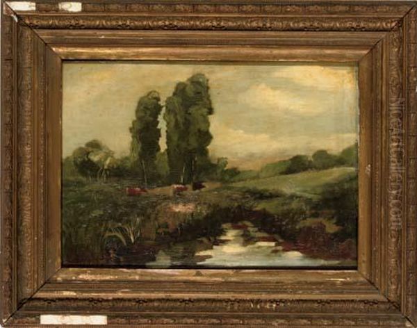 The Riverbank Oil Painting by Sir Alfred East