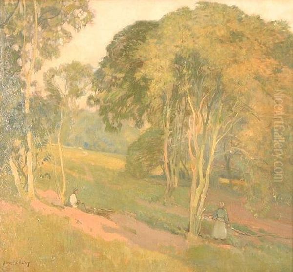 Faggot Gatherers Oil Painting by Sir Alfred East