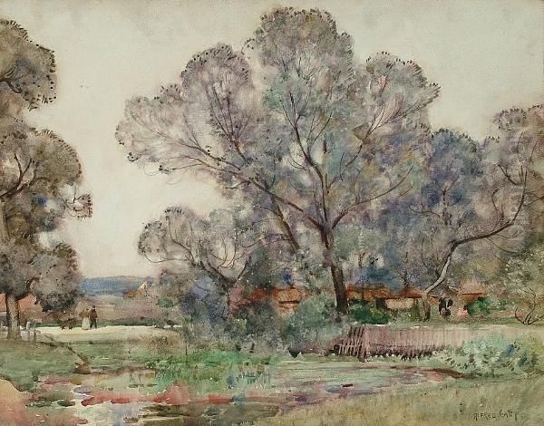 The Pond By The Road Oil Painting by Sir Alfred East