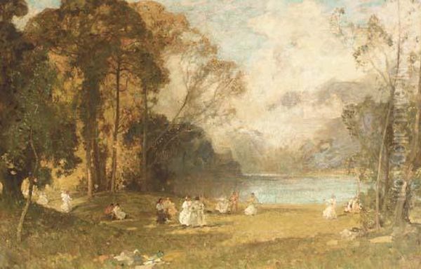 Idyll At Como Oil Painting by Sir Alfred East