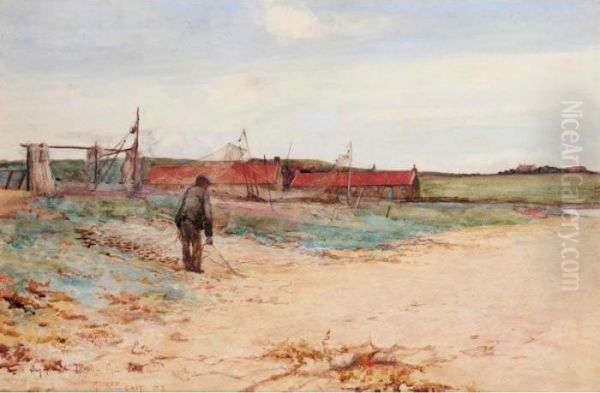 A Salmon Fishing Station On The Scottish Coast Oil Painting by Sir Alfred East