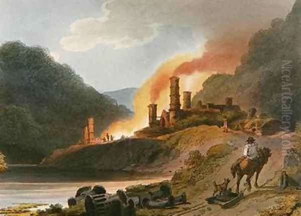 Iron Works Coalbrook Dale Oil Painting by Loutherbourg, Philippe de