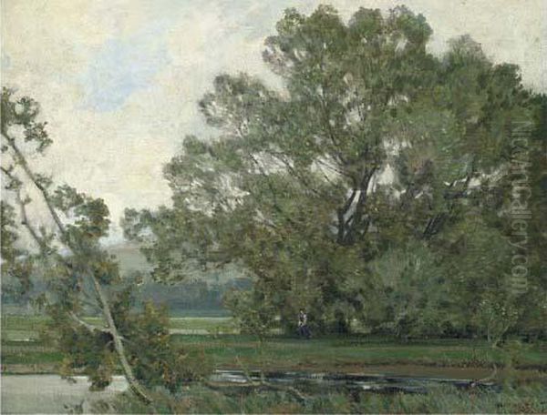 A Shady Glade Oil Painting by Sir Alfred East