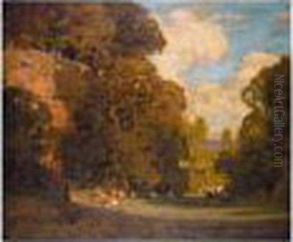 A Provencale Dance Oil Painting by Sir Alfred East