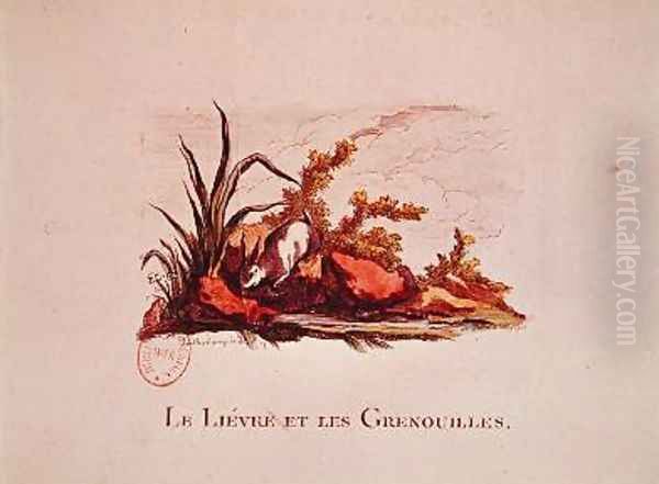 The Hare and the Frogs Oil Painting by Loutherbourg, Philippe de