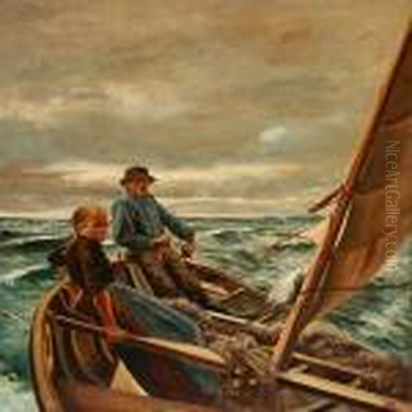 Pa Havet Oil Painting by Albert Edelfelt