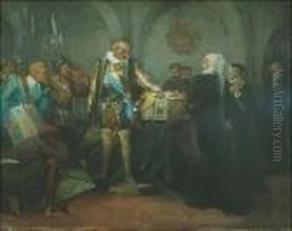 Charles Ix Of Sweden Desecrating The Body Of Baron Clas Fleming Oil Painting by Albert Edelfelt