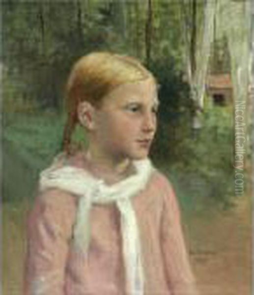 Fio Mestsassa (fio In The Woods) Oil Painting by Albert Edelfelt