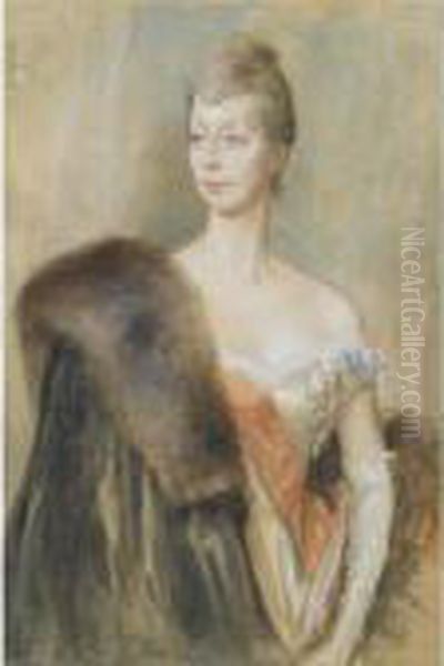 Tanskan Prinsessa Marien 
Muotokuva, Luonnos (portrait Study Of Princess Marie Of Denmark) Oil Painting by Albert Edelfelt