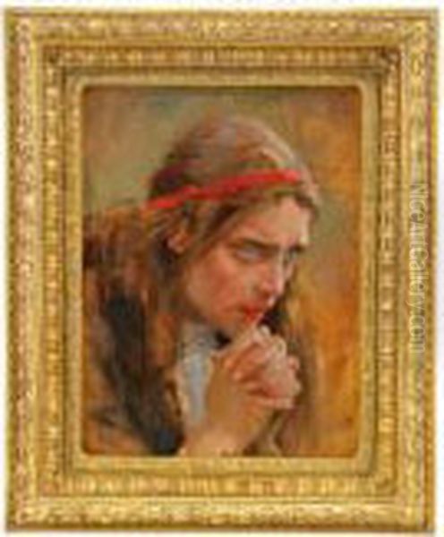 Magdalenahuvud I Oil Painting by Albert Edelfelt