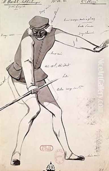 Costume design for an Acrobat in Benvenuto Cellini by Hector Berlioz Oil Painting by Paul Lormier