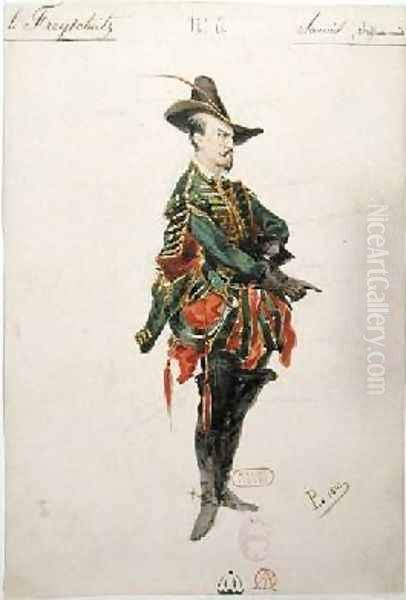 Costume of the Hunter Samiel for the opera Der Freischutz Oil Painting by Paul Lormier