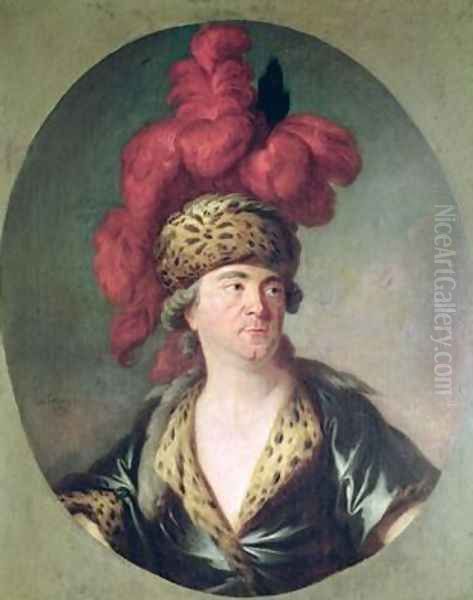 The Actor Lekain 1728-78 in the Role of Genghis Khan in the Opera LOrphelin de Chine by Voltaire Oil Painting by Simon Bernard Le Noir