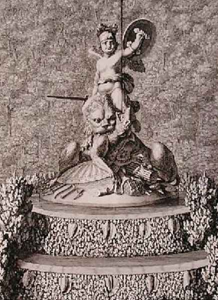 The Spirit of Valour centrepiece of a fountain at Versailles Oil Painting by Jean Lepautre