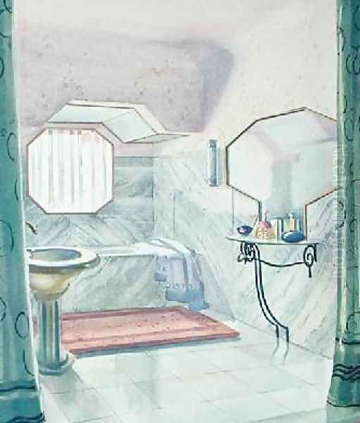 Bathroom designed by Marcel Damas Oil Painting by Libis