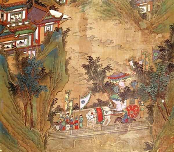 Landscape Tang Dynasty Oil Painting by Sixun Li