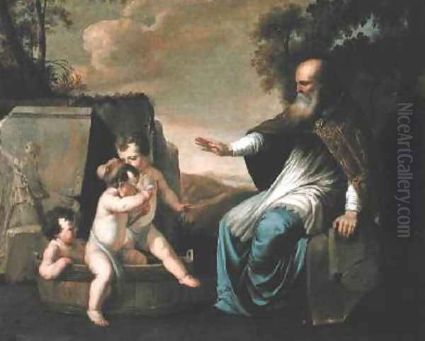 St Nicholas Resurrecting Three Children Oil Painting by Marguerite de La Hyre