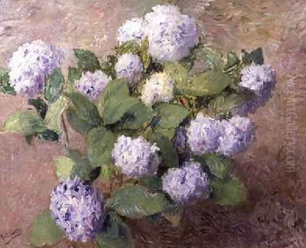 Blue Hydrangeas Oil Painting by Henri Lerolle