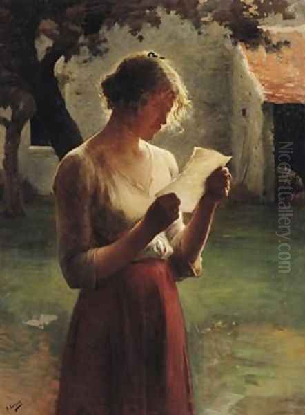 The Letter Oil Painting by Henri Lerolle