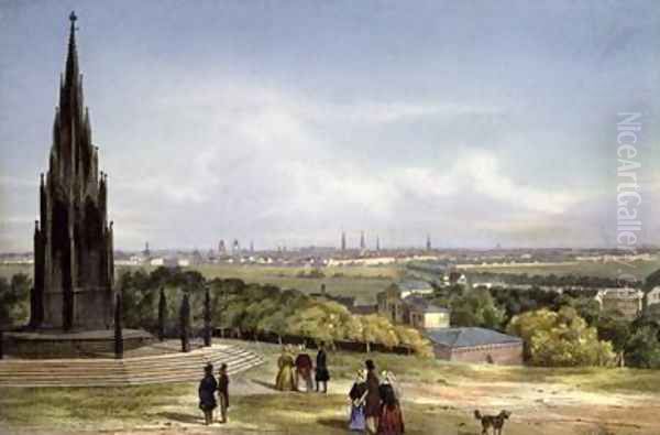 A Panoramic View from the South Oil Painting by Ludwig Edward Luetke