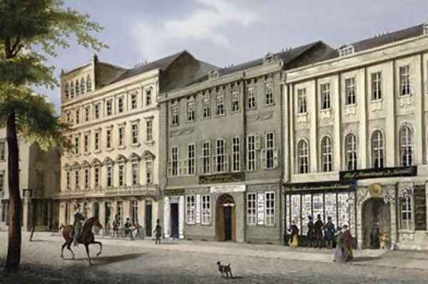 Cranzlers Coffee House Unter den Linden Berlin 1845 Oil Painting by Ludwig Edward Luetke