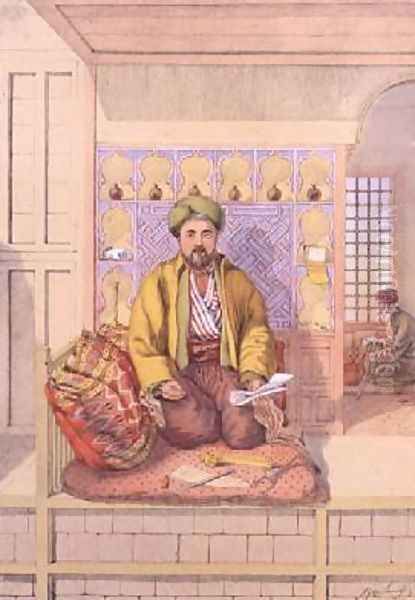 A Turkish Scribe Oil Painting by Lennep, H.J. van