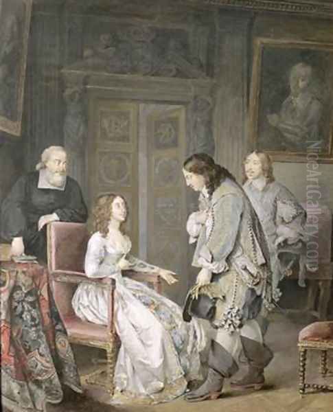 Queen Kristina of Sweden 1626-89 and Karl X Gustav of Sweden 1622-60 Oil Painting by Niclas II Lafrensen