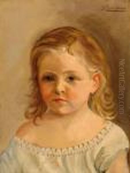 Portrait Of A Girl Oil Painting by Otto Eerelman