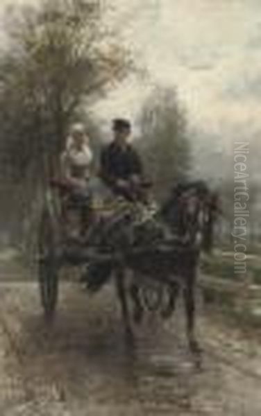 A Romantic Ride Oil Painting by Otto Eerelman