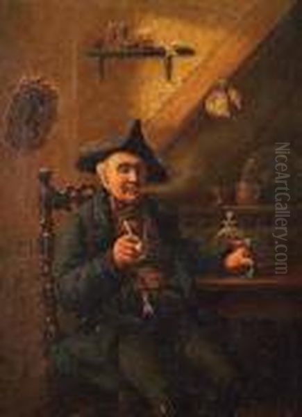 Interior Con Personaje Oil Painting by Otto Eerelman