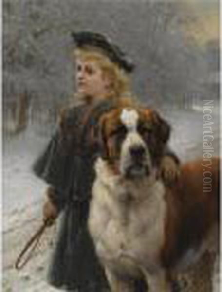 In The Snow Oil Painting by Otto Eerelman