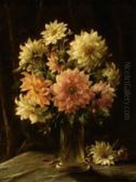 A Still Life Of Flowers Oil Painting by Otto Eerelman