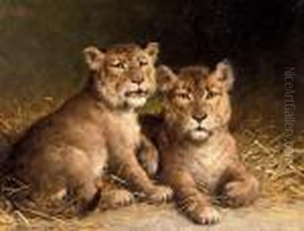 The Little Lions Oil Painting by Otto Eerelman