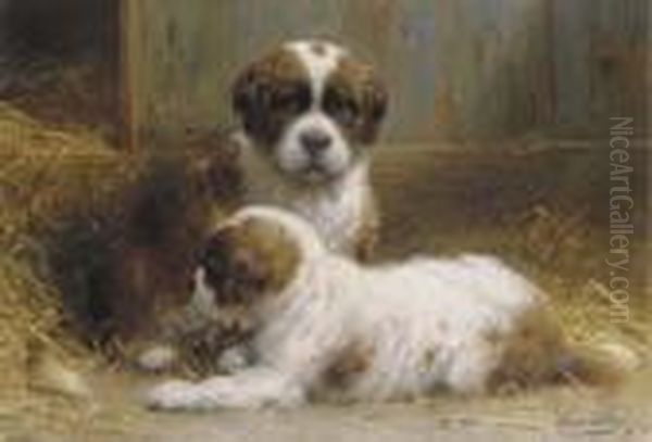 Sweet Pups Oil Painting by Otto Eerelman