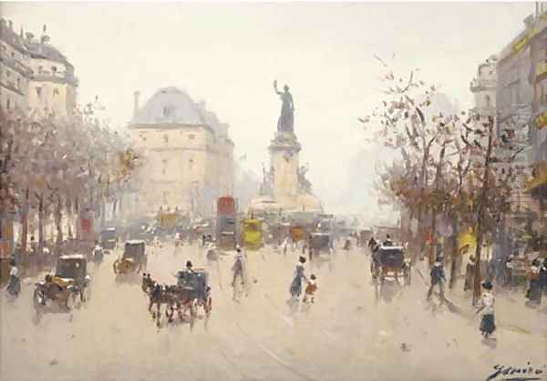 Place de la Republique, Paris Oil Painting by Gaspar Miro Lleo