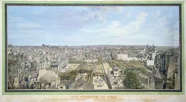 Panoramic View of Paris Towards the North Oil Painting by Louis-Nicolas de Lespinasse