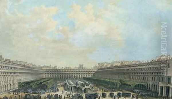 The Garden of the Palais Royal Oil Painting by Louis-Nicolas de Lespinasse