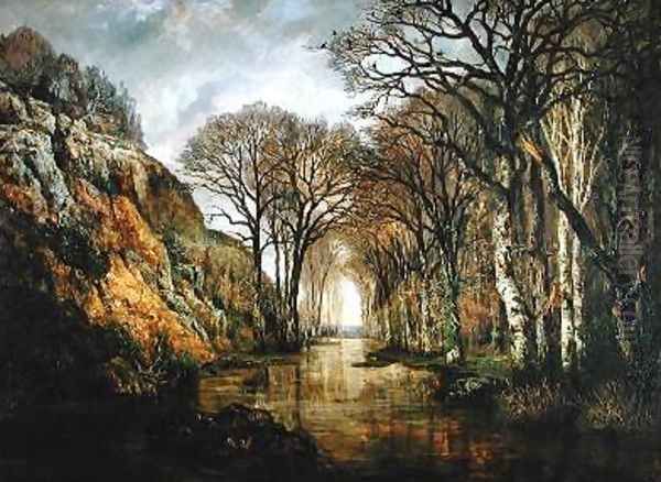 The Erdre Winter Oil Painting by Charles Leroux