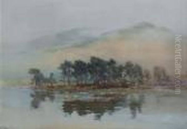 Lake View Oil Painting by Wycliffe Egginton