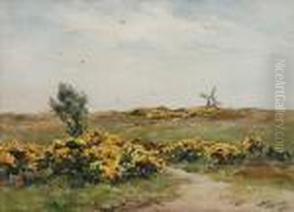 Landscape With Windmill Oil Painting by Wycliffe Egginton